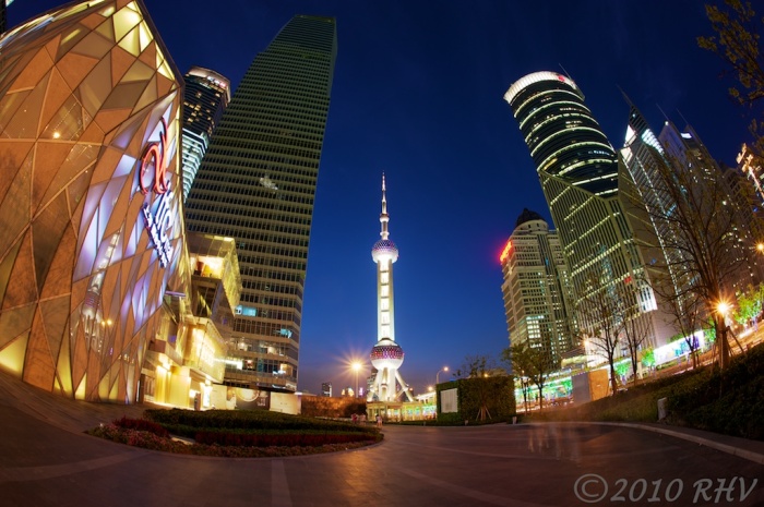 Shanghai tower with Nikon fisheye lens.